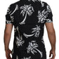 Elegant Black Palm Tree Print Casual Shirt