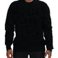 Elegant Black Wool Crewneck Sweater