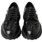 Elegant Studded Black Leather Derby Shoes