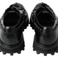 Elegant Studded Black Leather Derby Shoes