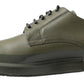 Emerald Elegance Leather Derby Shoes