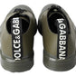 Emerald Elegance Leather Derby Shoes