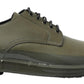 Emerald Elegance Leather Derby Shoes