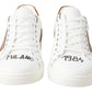 Elegant Low Top Leather Sneakers in White