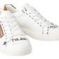 Elegant Low Top Leather Sneakers in White