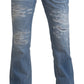 Elegant Mid Waist Flared Denim Jeans