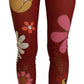 Floral Red High Waist Leggings
