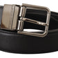 Elegant Black Leather Buckle Belt