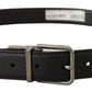 Elegant Black Leather Buckle Belt