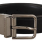 Elegant Black Leather Buckle Belt