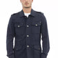 Blue Cotton Men Jacket