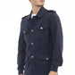 Blue Cotton Men Jacket