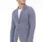 Blue Cotton Men Blazer