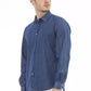 Blue Cotton Men Shirt