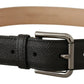 Black Calf Leather Brown Backend Belt