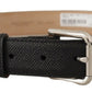 Black Calf Leather Brown Backend Metal Buckle Belt