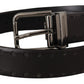 Elegant Black Leather Statement Belt