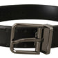 Elegant Black Leather Statement Belt