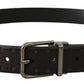 Elegant Black Leather Statement Belt