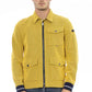 Yellow Cotton Men Jacket