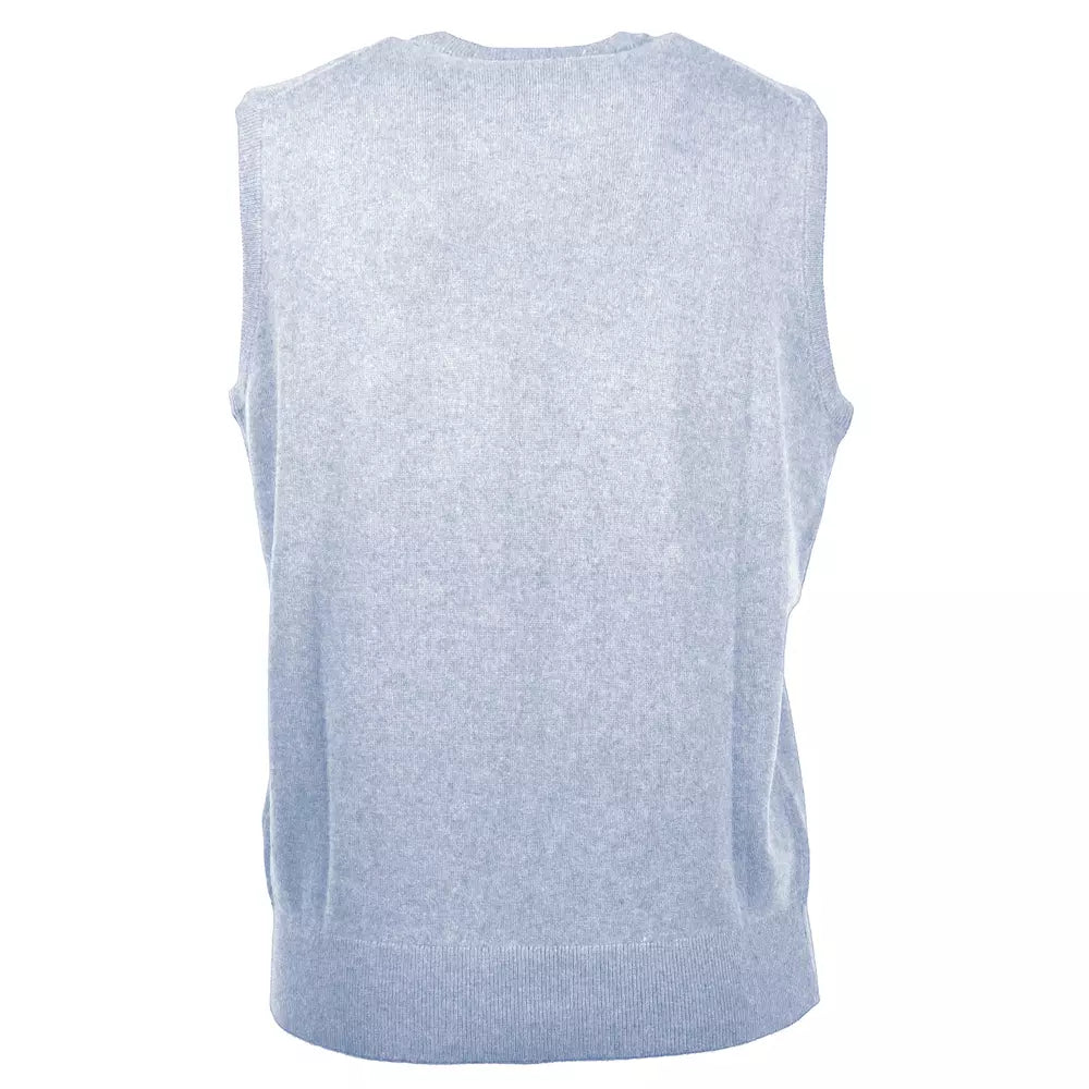 Elegant Sleeveless V-Neck Wool Vest