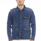 Blue Cotton Men Jacket