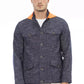 Blue Cotton Men Jacket
