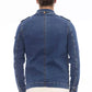 Blue Cotton Men Jacket