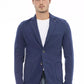 Blue Cotton Men Blazer