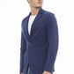 Blue Cotton Men Blazer