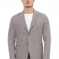 Beige Cotton Men Blazer