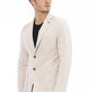 Beige Cotton Men Blazer
