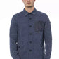 Blue Polyester Men Shirt