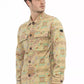 Beige Cotton Men Shirt