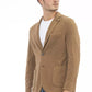 Brown Cotton Men Blazer
