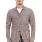 Beige Cotton Men Blazer
