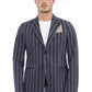 Blue Cotton Men Blazer