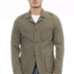 Green Cotton Men Blazer