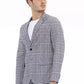 Blue Polyester Men Blazer