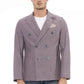 Purple Cotton Men Blazer