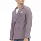 Purple Cotton Men Blazer
