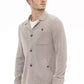 Beige Cotton Men Blazer