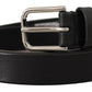 Elegant Leather Belt with Metal Buckle Closure