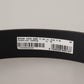 Elegant Black Leather Belt with Metal Buckle