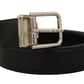 Elegant Black Leather Statement Belt