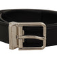 Elegant Black Leather Statement Belt