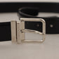 Elegant Black Leather Statement Belt