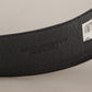 Black Patent Leather Logo Engraved Buckle Belt