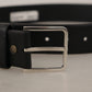 Elegant Black Leather Belt - Timeless Accessory