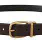 Elegant Dark Brown Leather Belt